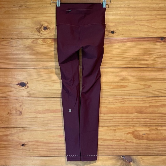 Lululemon Zoned In Tight Leggings 27" Full Length Cassis Maroon 4 W5BBNS Workout - Picture 3 of 11